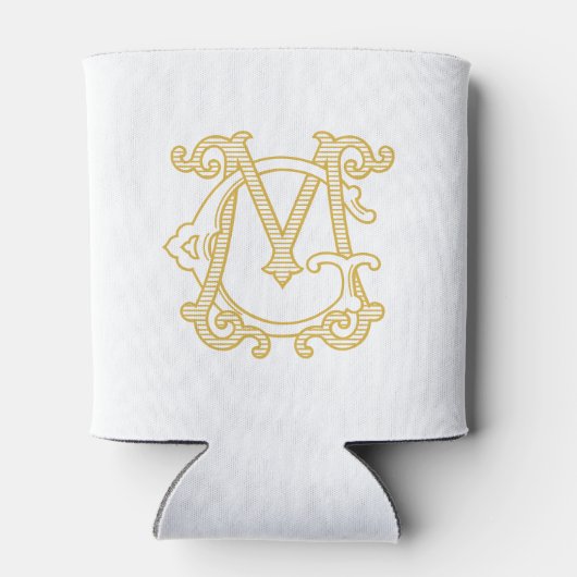 EDITABLE FARBEN GM Monogram MG Monogramm Gemütlich Dosenkühler (Rückseite)