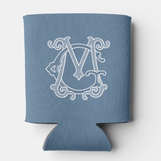 EDITABLE FARBEN GM Monogram MG Monogramm Gemütlich Dosenkühler (Rückseite)