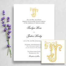 EDITABLE FARBEN JT Monogram TJ Monogram Einladung