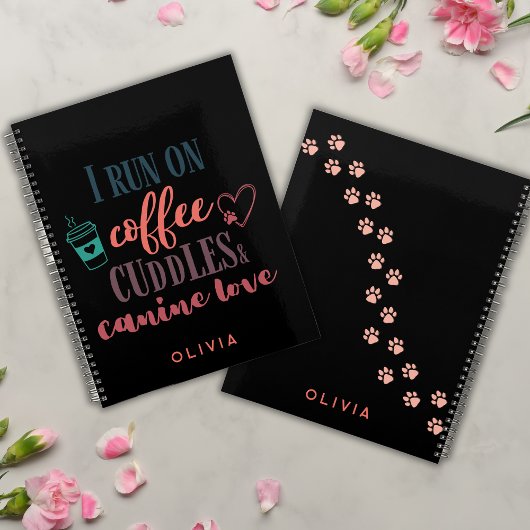 EDITABLE FARBEN Kaffee, Kuscheln und Kanine Liebe Planer