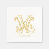 EDITABLE FARBEN KW Monogram WK Monogram Napkins Serviette (Vorderseite)