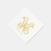 EDITABLE FARBEN KW Monogram WK Monogram Napkins Serviette (Ecke)