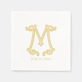 EDITABLE FARBEN M Monogram M Logo Napkins Serviette (Vorderseite)