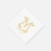 EDITABLE FARBEN M Monogram M Logo Napkins Serviette (Ecke)