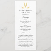 EDITABLE FARBEN M Monogram Wedding Program Programm (Vorderseite)