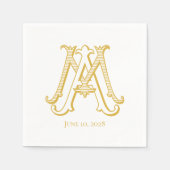 EDITABLE FARBEN MA Monogram AM monogram Napkins Serviette (Vorderseite)