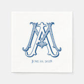 EDITABLE FARBEN MA Monogram AM monogram Napkins Serviette (Vorderseite)