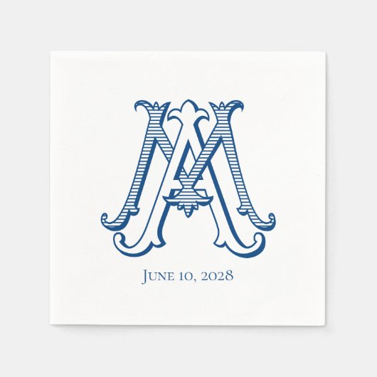 EDITABLE FARBEN MA Monogram AM monogram Napkins Serviette (Vorderseite)