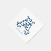 EDITABLE FARBEN MA Monogram AM monogram Napkins Serviette (Ecke)