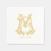 EDITABLE FARBEN MB Monogram BM Monogram Napkins Serviette (Vorderseite)