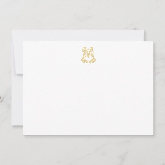 EDITABLE FARBEN MB Monogramm BM Monogramm-Notecard Mitteilungskarte (Vorderseite)