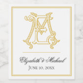 EDITABLE FARBEN ME Monogram EM Monogram Label Weinetikett (Einzelnes Label)