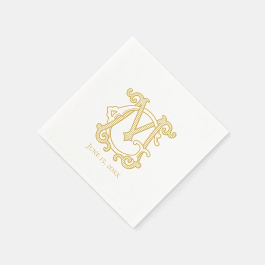 EDITABLE FARBEN MG Monogram GM Monogram Napkins Serviette (Ecke)