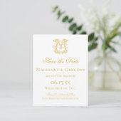 EDITABLE FARBEN MG Monogramm GM Monogramm Einladun Save The Date (Stehend Vorderseite)