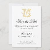 EDITABLE FARBEN MG Monogramm GM Monogramm Einladun Save The Date (Vorderseite)