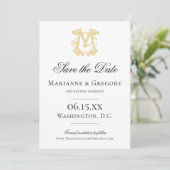 EDITABLE FARBEN MG Monogramm GM Monogramm Einladun Save The Date (Stehend Vorderseite)