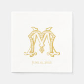 EDITABLE FARBEN MM Monogram MM Logo Napkins Serviette (Vorderseite)