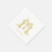 EDITABLE FARBEN MM Monogram MM Logo Napkins Serviette (Ecke)
