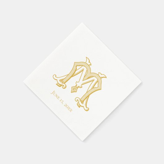 EDITABLE FARBEN MM Monogram MM Logo Napkins Serviette (Ecke)
