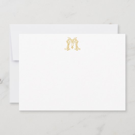 EDITABLE FARBEN MM Monogram MM Wappen Notecard Mitteilungskarte (Vorderseite)