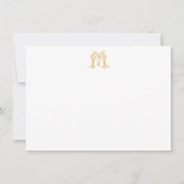 EDITABLE FARBEN MM Monogram MM Wappen Notecard Mitteilungskarte