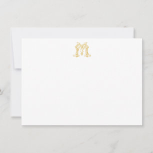 EDITABLE FARBEN MM Monogram MM Wappen Notecard Mitteilungskarte