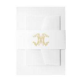 EDITABLE FARBEN MW Monogramm WM Monogramm Bauchban Einladungsbanderole