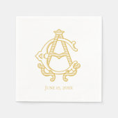 EDITABLE FARBEN Napkins AC Monogram CA Monogram Serviette (Vorderseite)