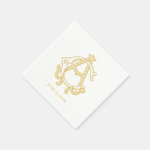 EDITABLE FARBEN Napkins AC Monogram CA Monogram Serviette (Ecke)