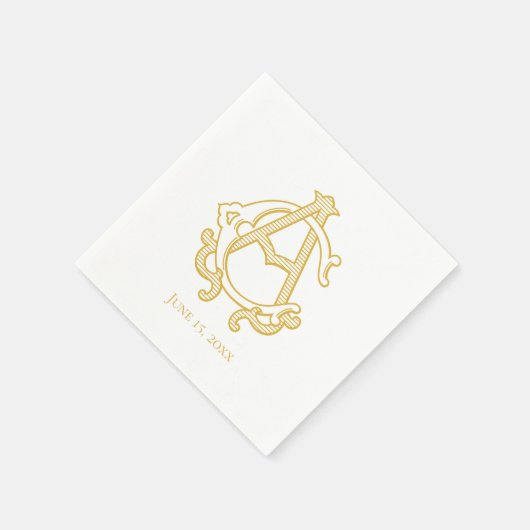 EDITABLE FARBEN Napkins AC Monogram CA Monogram Serviette (Ecke)