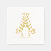 EDITABLE FARBEN OM Monogram OM Logo Napkins Serviette (Vorderseite)