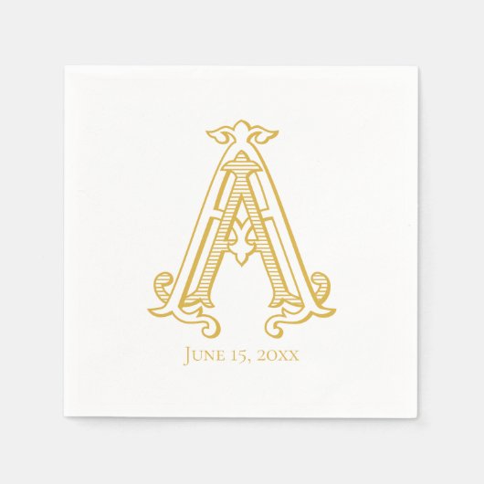 EDITABLE FARBEN OM Monogram OM Logo Napkins Serviette (Vorderseite)