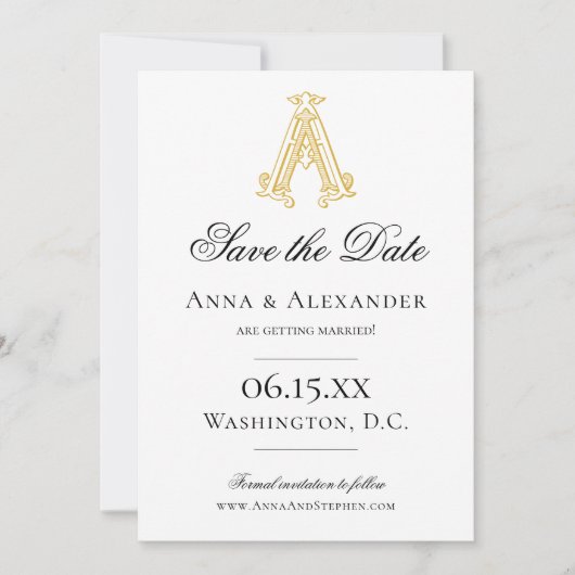 EDITABLE FARBEN OM Monogramm OM Save the Date Wapp (Vorderseite)