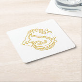 EDITABLE FARBEN SC Monogram CS Logo Untersetzer (angewinkelt)