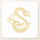 EDITABLE FARBEN SC Monogram CS Logo Untersetzer (Vorderseite)