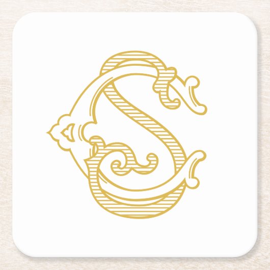 EDITABLE FARBEN SC Monogram CS Logo Untersetzer (Vorderseite)