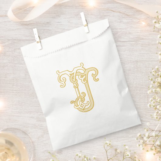 EDITABLE FARBEN TJ Monogram JT Logo Geschenktasche Geschenktütchen (Ausgeschnitten)