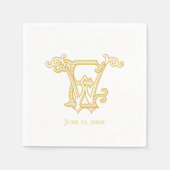 EDITABLE FARBEN WE Monogram EW Monogram Napkins Serviette (Vorderseite)