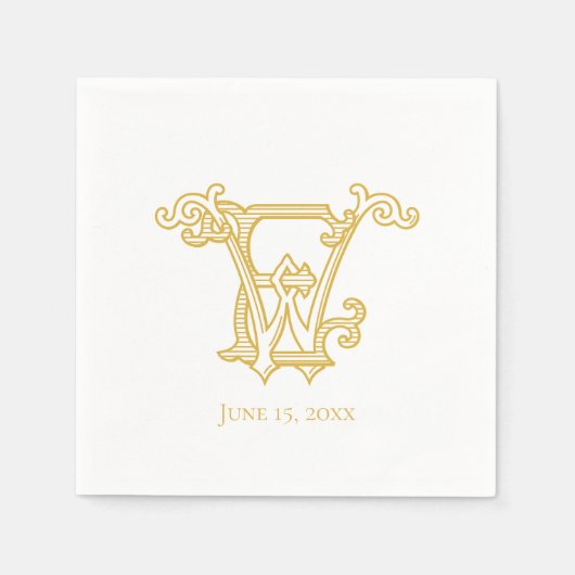 EDITABLE FARBEN WE Monogram EW Monogram Napkins Serviette (Vorderseite)