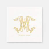 EDITABLE FARBEN WM Monogram MW Monogram Napkins Serviette (Vorderseite)