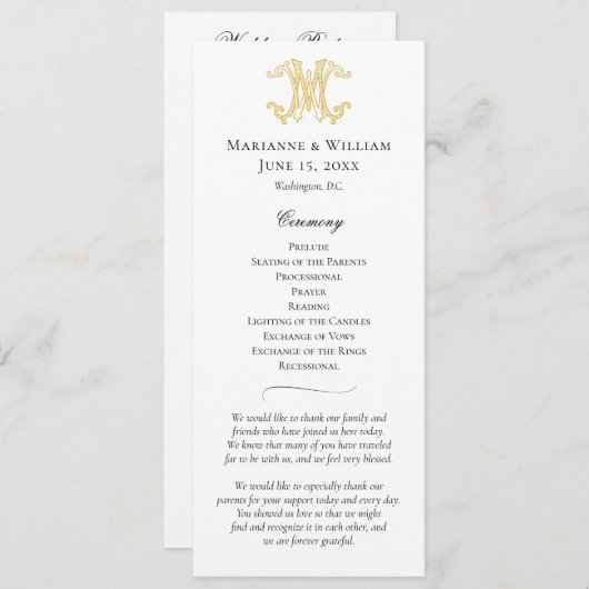 EDITABLE FARBEN WM Monogram MW Monogram Program Programm (Vorne/Hinten)