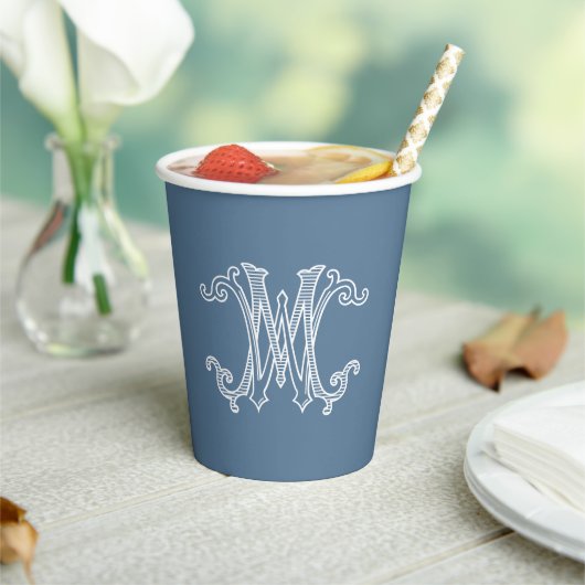 EDITABLE FARBEN WM Monogramm MW Monogramm Cups Pappbecher (In Situ)