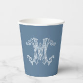 EDITABLE FARBEN WM Monogramm MW Monogramm Cups Pappbecher (Vorderseite)