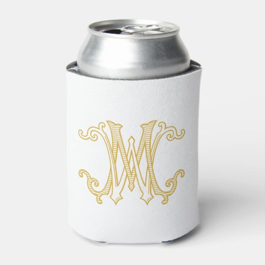 EDITABLE FARBEN WM Monogramm MW Monogramm Gemütlic Dosenkühler (Kanne Vorderseite)