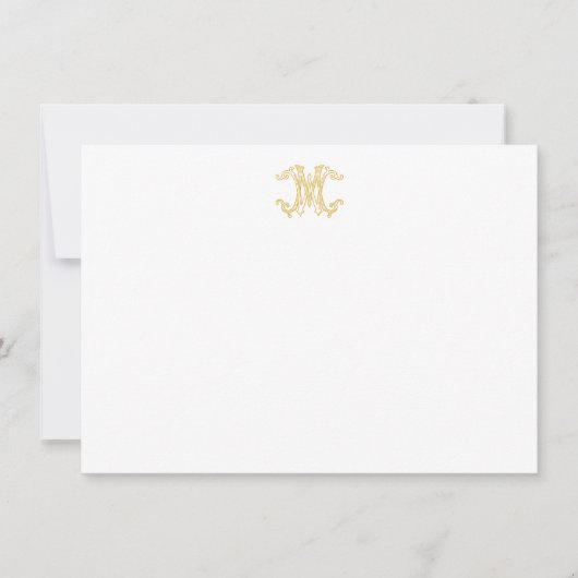EDITABLE FARBEN WM Monogramm MW Monogramm-Notecard Mitteilungskarte (Vorderseite)
