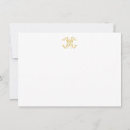 EDITABLE FARBEN WM Monogramm MW Monogramm-Notecard Mitteilungskarte