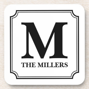 Editable Farbfamilienname/Bar/Restaurant-Monogramm Getränkeuntersetzer