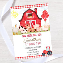 Editable Farm Birthday invitation-instant download