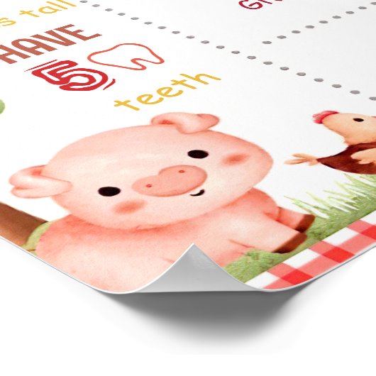 Editable Farm Birthday Milestone Poster Template (Ecke)