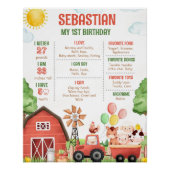 Editable Farm Birthday Milestone Poster Template (Vorderseite)